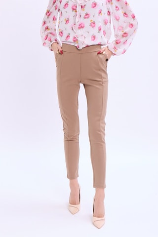 Pantalon slim 7/8 - Camel