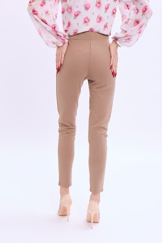 Pantalon slim 7/8 - Camel
