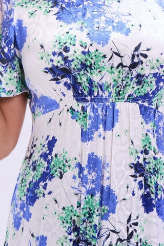 Robe midi - Blanc et bleu