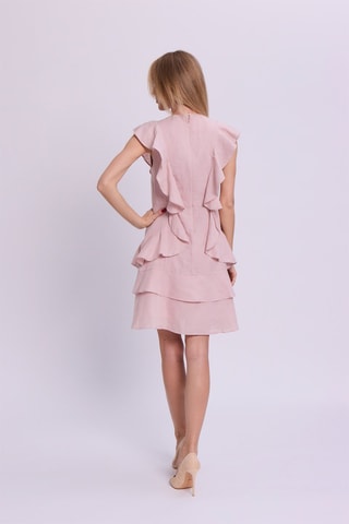 Robe volantée en lin - Rose