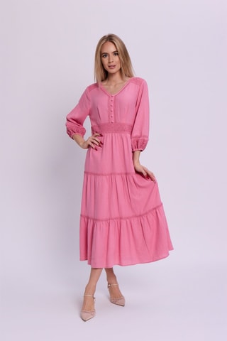 Robe midi en lin - Rose