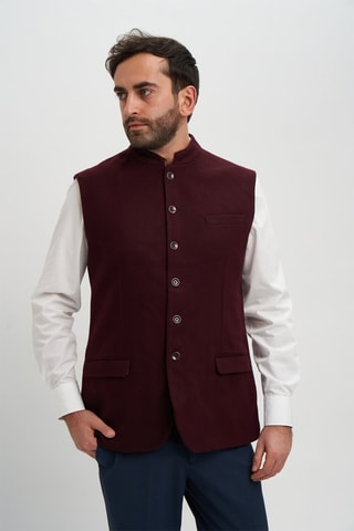 Gilet de costume en laine - Bordeaux