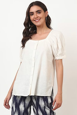 Chemisier en lin - Ivoire