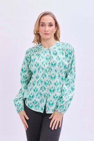 Chemisier - Blanc et vert