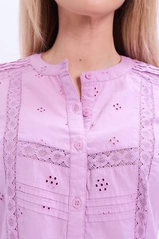 Chemisier en broderie anglaise - Rose