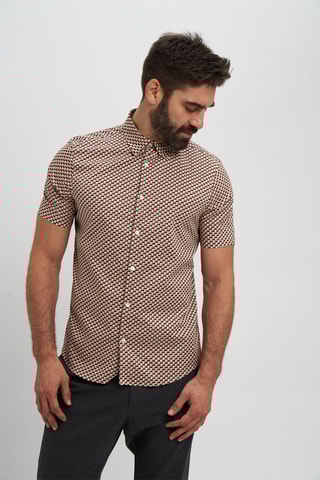 Chemise - Orange et beige