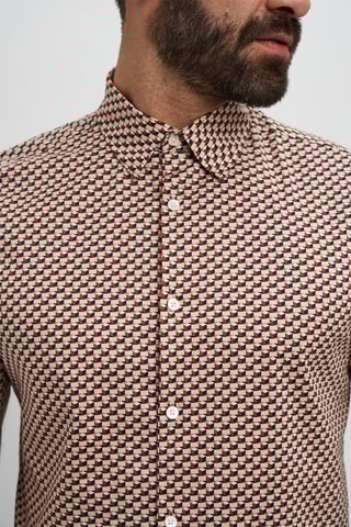 Chemise - Orange et beige