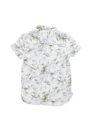 Chemise en lin - Blanc et vert