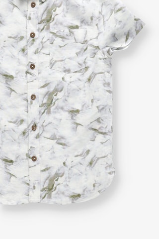 Chemise en lin - Blanc et vert