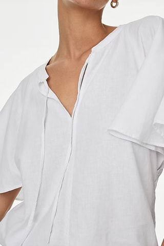 Top en lin - Blanc