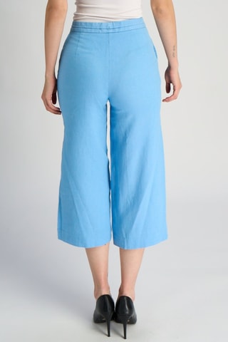 Pantacourt en lin taille haute - Ciel