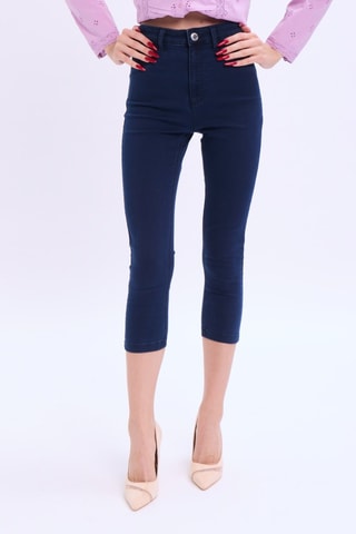 Pantacourt taille haute - Bleu