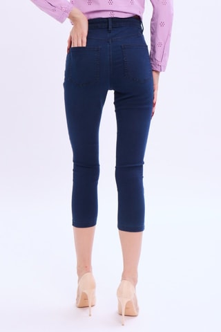 Pantacourt taille haute - Bleu