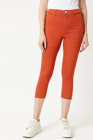 Pantacourt taille haute - Orange