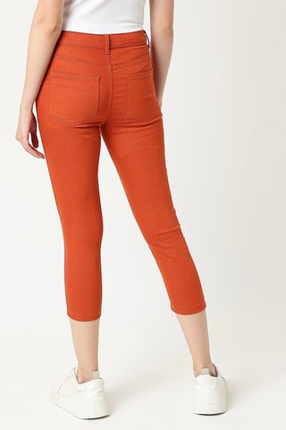 Pantacourt taille haute - Orange