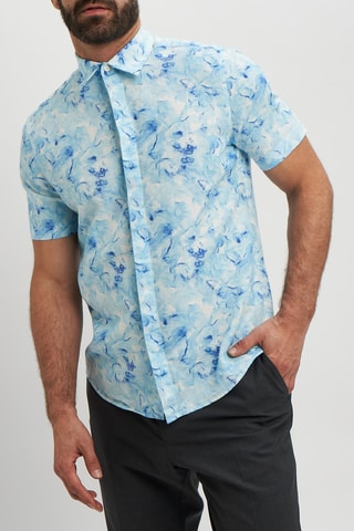 Chemise en lin - Bleu