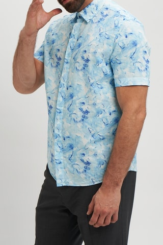 Chemise en lin - Bleu