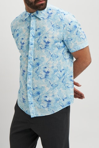 Chemise en lin - Bleu