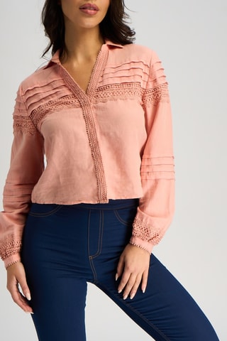 Chemisier en lin - Rose