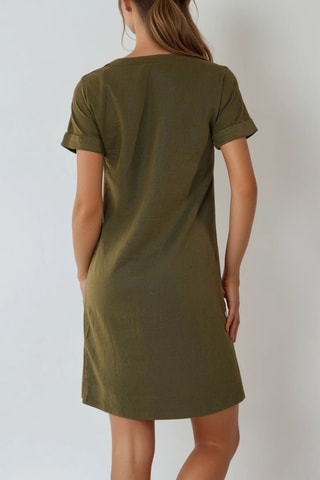 Robe droite en lin - Kaki