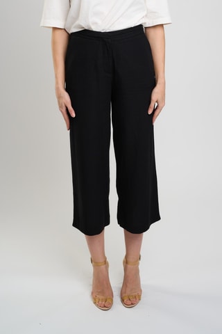 Pantacourt en lin - Noir