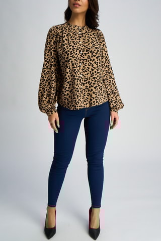 Blouse - Beige et noir