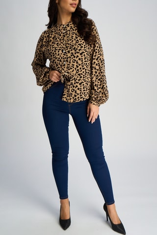 Blouse - Beige et noir