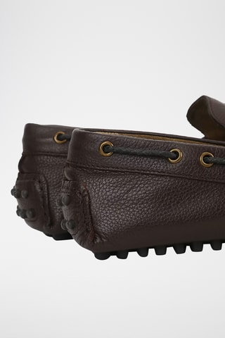 Chaussures bateau en cuir - Marron