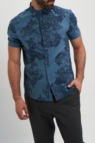 Chemise en lin - Bleu