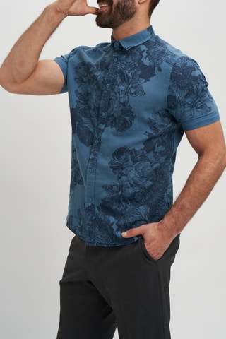 Chemise en lin - Bleu