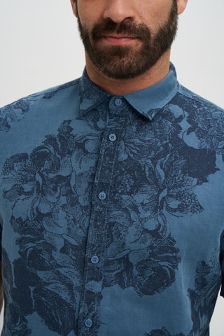 Chemise en lin - Bleu