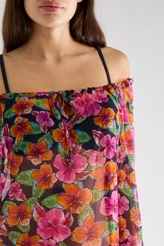 Vestido de playa Baleria - Azul marino y fucsia