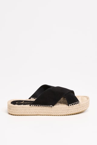 Sandalias de nobuk con plataforma Aleenta - Negro
