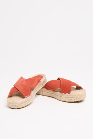 Sandalias de nobuk con plataforma Aleenta - Naranja