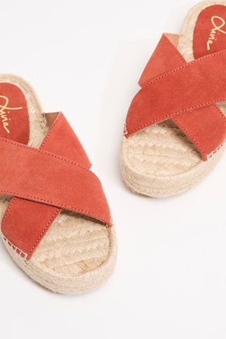 Sandalias de nobuk con plataforma Aleenta - Naranja