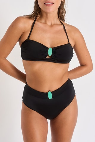 Braga de bikini de talle alto Dalta - Negro