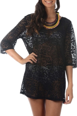 Vestido de encaje Badami - Negro