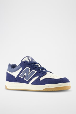 Baskets en nubuck 480 - Bleu marine et blanc