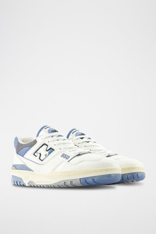 Baskets en cuir 550 - Ecru et bleu cobalt