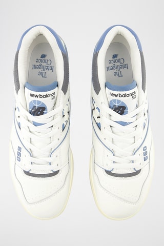 Baskets en cuir 550 - Ecru et bleu cobalt