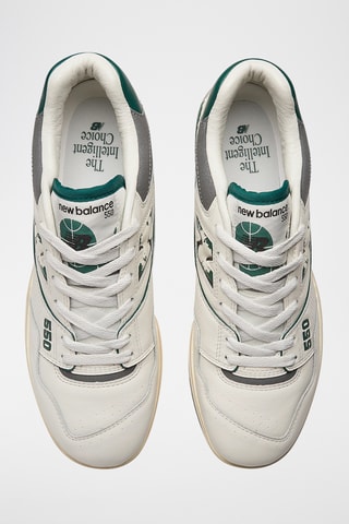 Baskets en cuir 550- Ecru et vert foncé