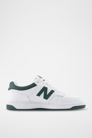 Baskets en cuir 480 - Blanc et vert foncé