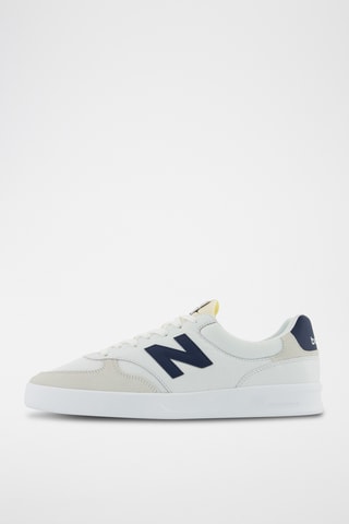 Baskets en cuir 300 - Blanc et bleu marine