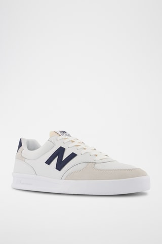 Baskets en cuir 300 - Blanc et bleu marine