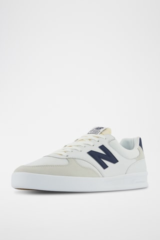 Baskets en cuir 300 - Blanc et bleu marine