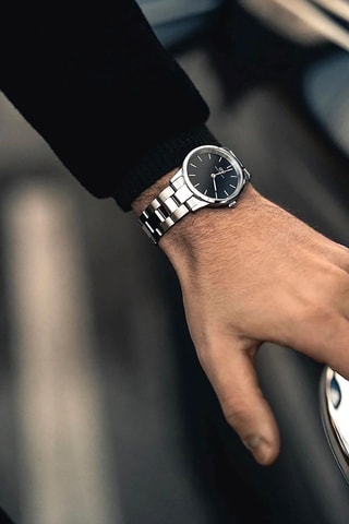 Montre à quartz en acier Iconic Link - 32 mm - Argenté et noir