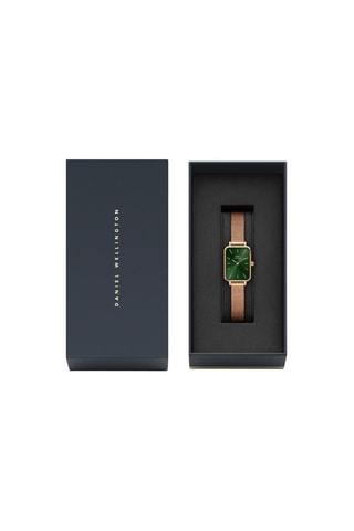 Montre à quartz en acier Forest 20 x 26 mm - Doré rose et vert