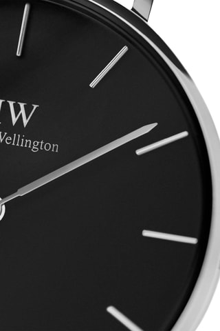 Montre à quartz en acier Sterling - 28 mm - Argenté et noir