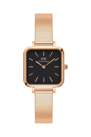 Montre à quartz en acier Studio 22 x 22 mm - Doré rose et noir