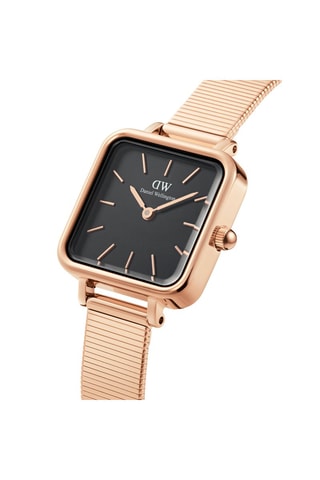 Montre à quartz en acier Studio 22 x 22 mm - Doré rose et noir